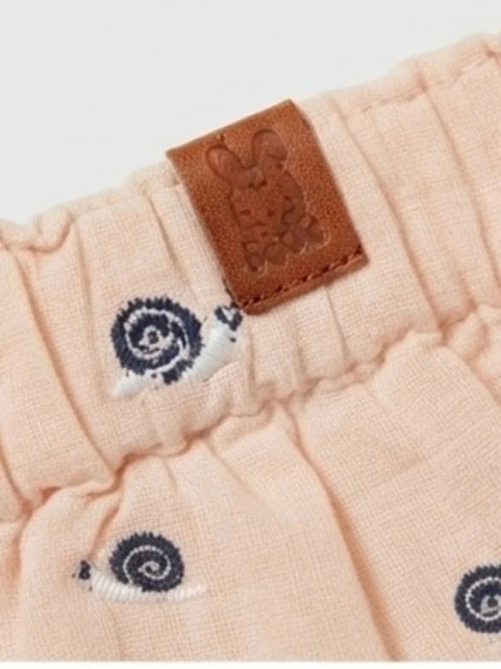 United Colors Of Benetton Peach Short Set with Navy Snail Print